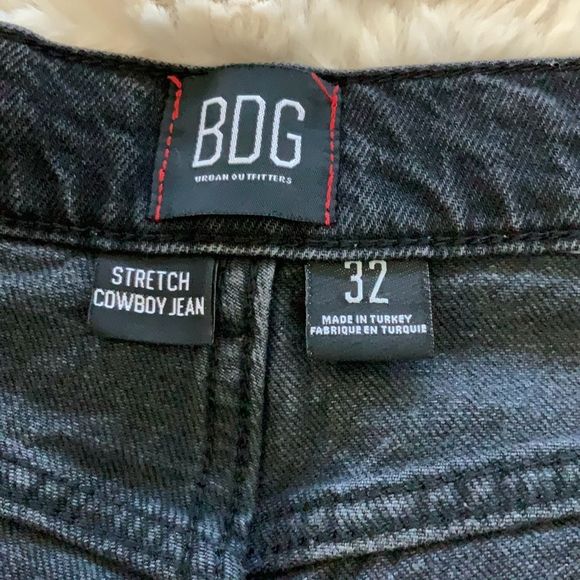 BDG Urban Outfitters Stretch Cowboy Jean Size 32 Black Dark Wash - Picture 5 of 7